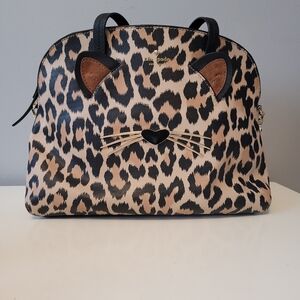 Kate Spade Run Wild Lottie Leopard Print Leather Satchel, VGUC